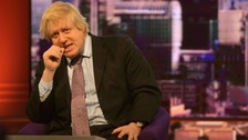 Boris Johnson, Mayor of London, talking to Eddie Mair on The Andrew Marr Show