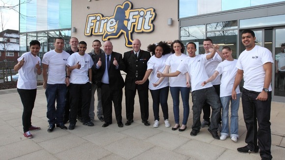Mayor Joe Anderson with youth ambassadors at Toxteth Fire Fit Hub.