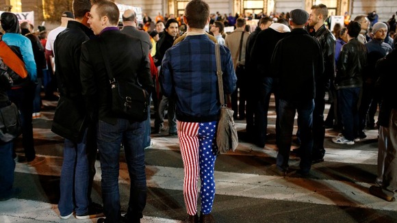 Same-sex marriage supporters take part in a march in support of gay marriage in San Francisco