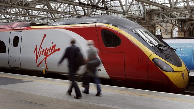 Virgin train at Central Station in Glasgow