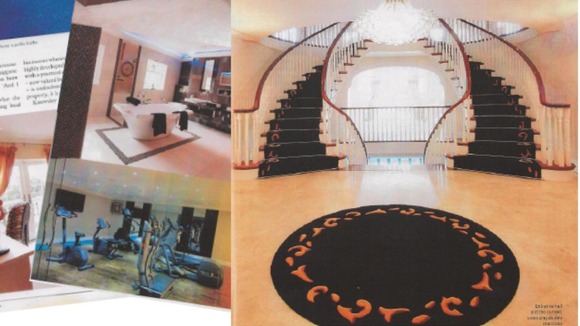 The feature showed the inside of the couple's home, which featured an indoor gym and swimming pool.