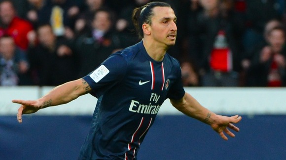 PSG's Zlatan Ibrahimovic during a French league match against Nancy in Paris