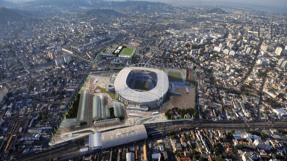Artist's impression of how the Joao Havelange stadium in Rio de Janeiro will look for the 2016 Olympic Games