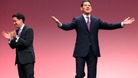Labour Party leader Ed Miliband (L) with his brother David in 2010