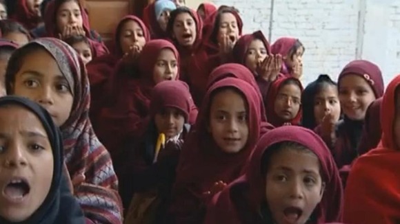Girls attend school in Malala's home town of Mingora