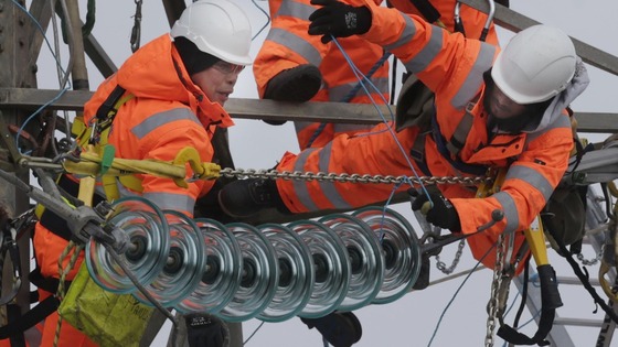 Engineers at work in Kintyre, Scotland