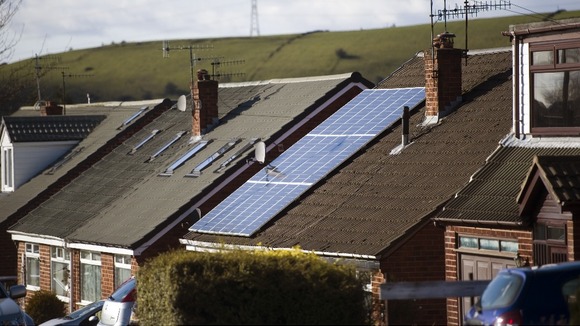 A house in Stalybridge, Manchester with solar panels installed on the roof