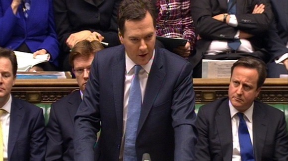 Chancellor George Osborne delivering his budget to the House of Commons