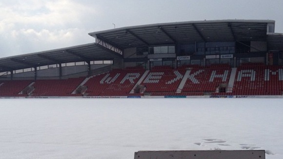 Racecourse pitch under snow