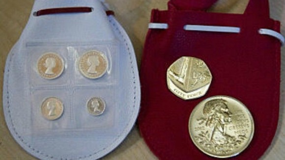 The Maundy money distributed by the Queen.