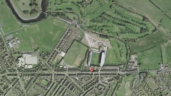 Aerial view of Warwick Road in Carlisle, Cumbria