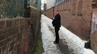 Jordan Blakeway gritting the path