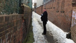 Jordan Blakeway gritting the path