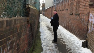 Jordan Blakeway gritting the path