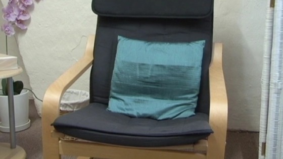 The face was spotted in a cushion on a chair