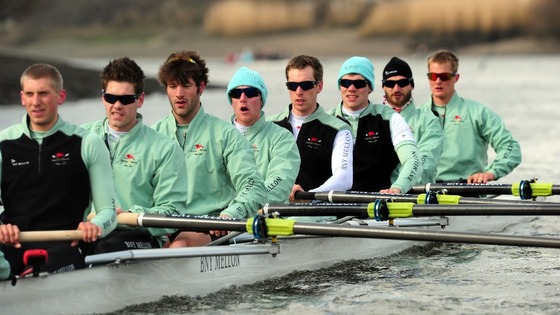 The Cambridge team out training yesterday