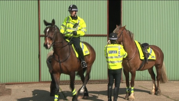 Norfolk Police patrolling rural areas on horseback