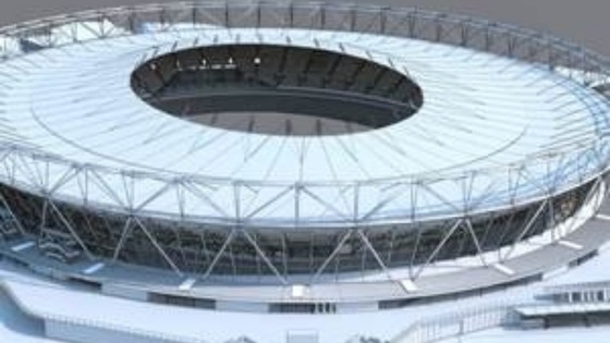 Architectural drawing of West Ham United's new home at Olympic Stadium post-conversion.