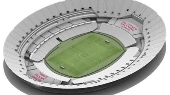 The post-conversion Olympic Stadium in football mode.
