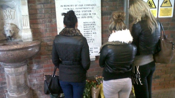 Friends of Ryan Harrison at Guildford Train Station.