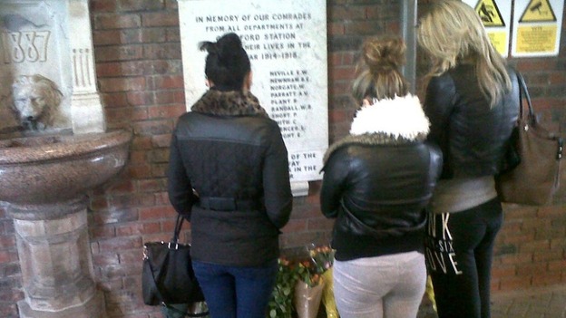 Friends of Ryan Harrison at Guildford Train Station.