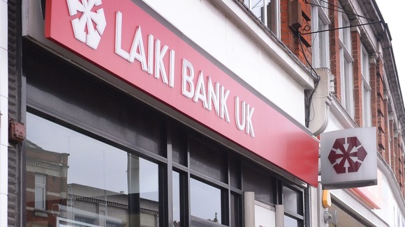 Branch of the Cypriot bank, Laiki, in Palmers Green, north London