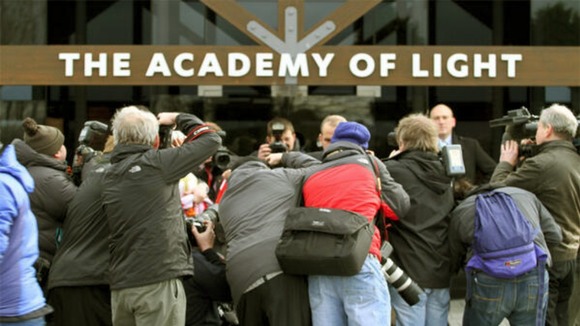 A media scrum outside Sunderland's Academy of Light training facility