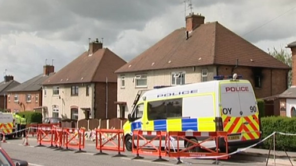 Police van outside the home