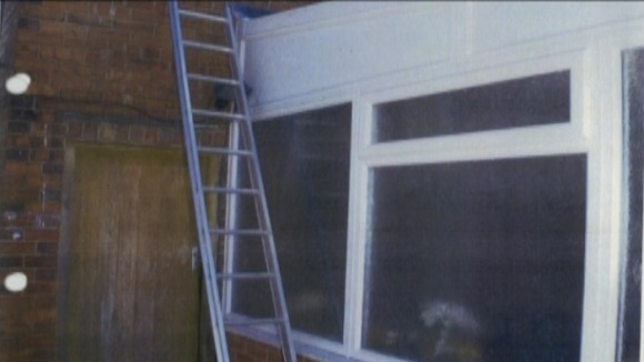 The ladder used by Mick Philpott on the night of the fire