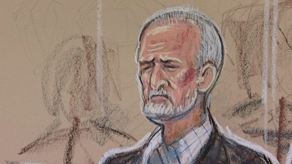 Mick Philpott appearing in the dock at his trial