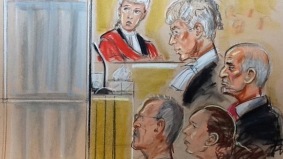 Artist sketch of Lisa Willis giving evidence from behind a screen