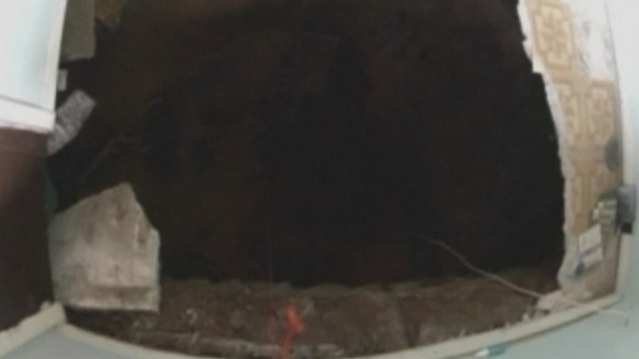The sinkhole in Florida which swallowed up 36-year-old Jeff Bush.