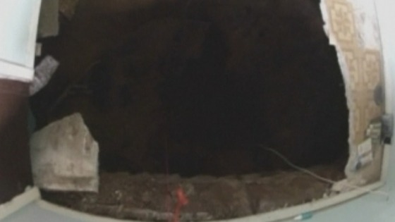 The sinkhole in Florida which swallowed up 36-year-old Jeff Bush.