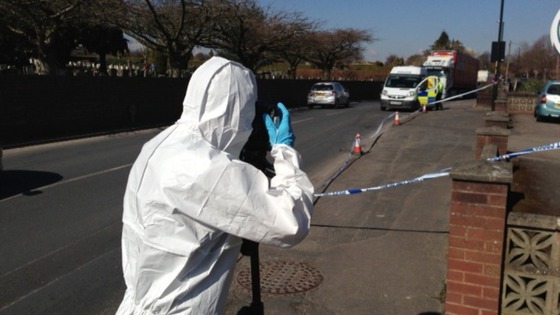 Forensic officers on the scene 