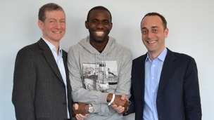 Fabrice Muamba shakes hands with the doctors that saved his life