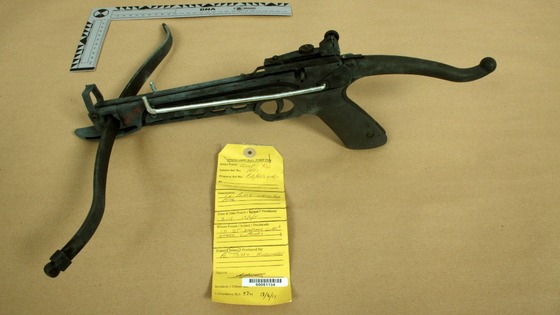 Crossbow found at the home of Kevin Liverpool and Junior Bradshaw in Manchester