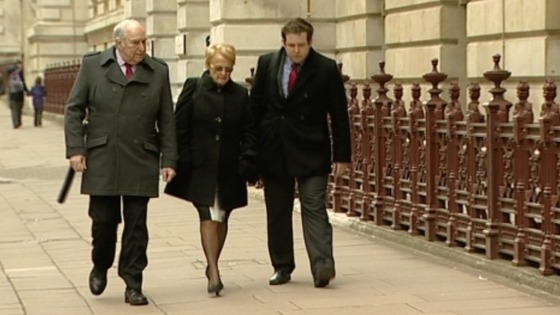 Jeannette Clements arriving at Foreign Office