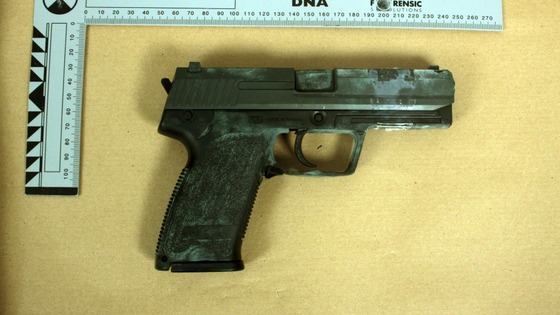 BB gun found at the home of Kevin Liverpool and Junior Bradshaw in Manchester