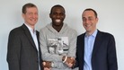 Muamba up and shaking hands