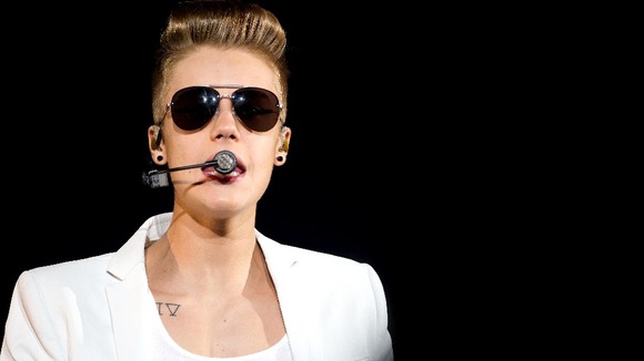 Justin Bieber performs at O2 World in Hamburg, Germany yesterday