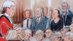 Mrs Justice Thirlwall with Mick and Mairead Philpott and Paul Mosley at Nottingham Crown Court