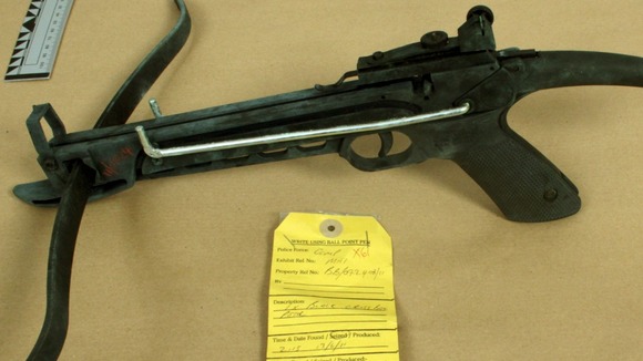 Crossbow found at the home of Kevin Liverpool and Junior Bradshaw in Manchester
