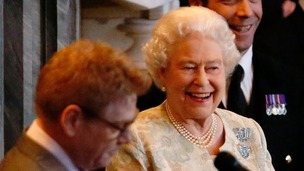 The Queen appeared amused by the accolade. 