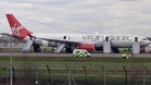 The plane on the runway at Gatwick Airport earlier