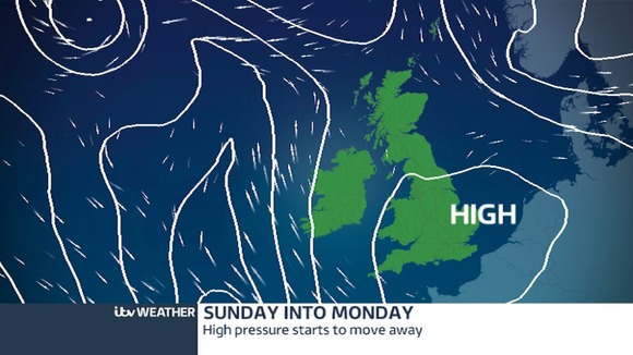 Pressure and winds for Sunday into Monday.