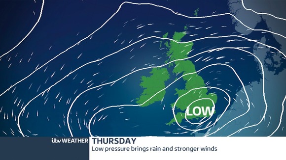 pressure and winds for Thursday