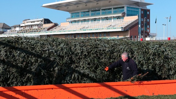 A fence on the steeplechase course.