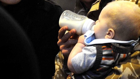 Only two tubs per person - rationing baby milk.
