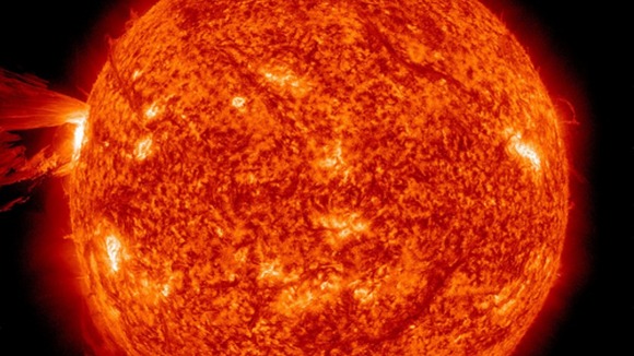The solar flare is still in progress.