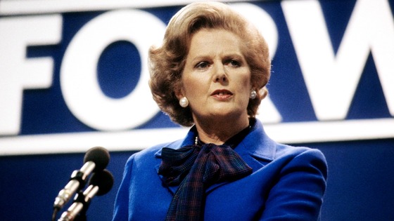 Prime Minister Margaret Thatcher addressing the Conservative Party Conference at Brighton in 1980